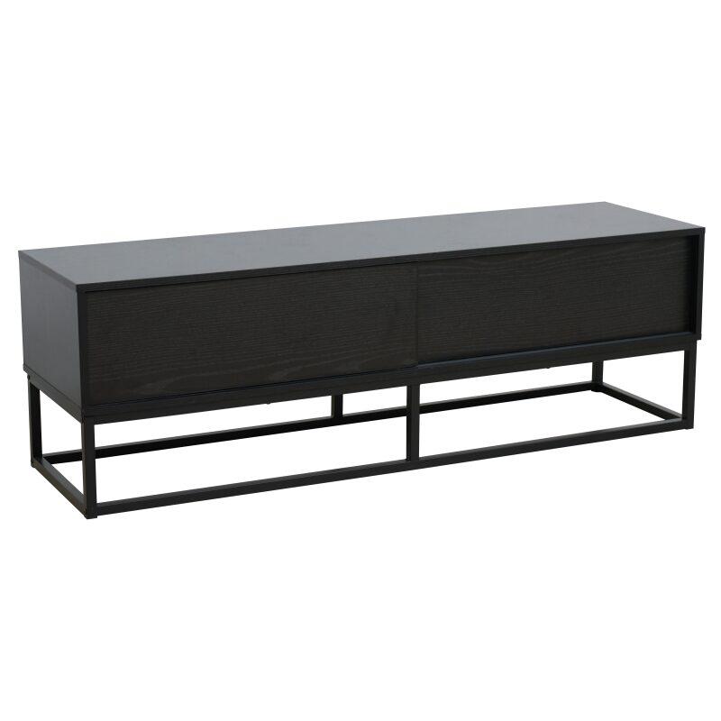 TV-Möbel schwarz 140 cm in Holzoptik