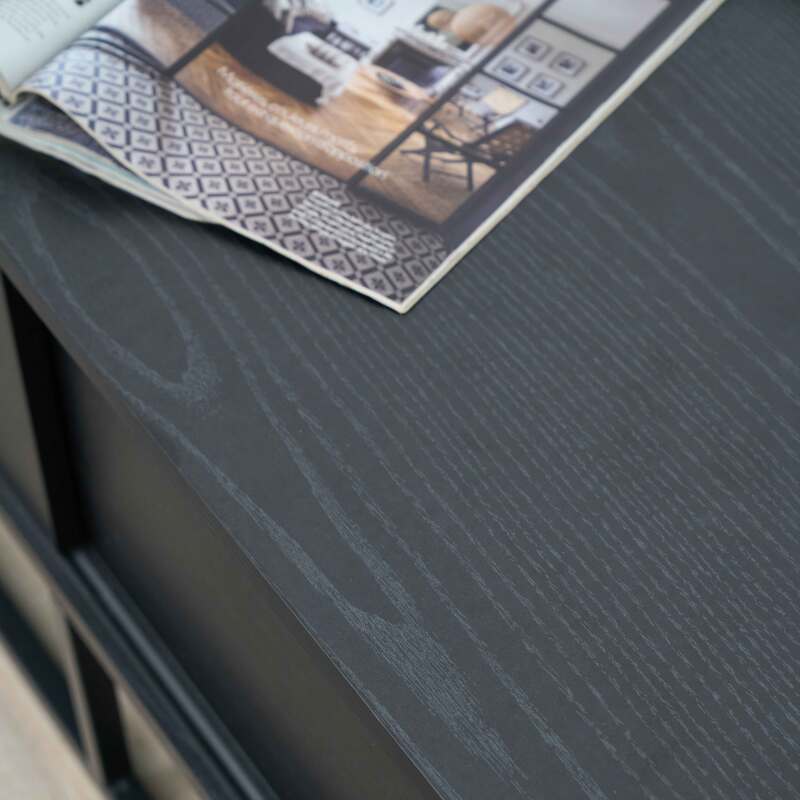 TV-Möbel schwarz 140 cm in Holzoptik