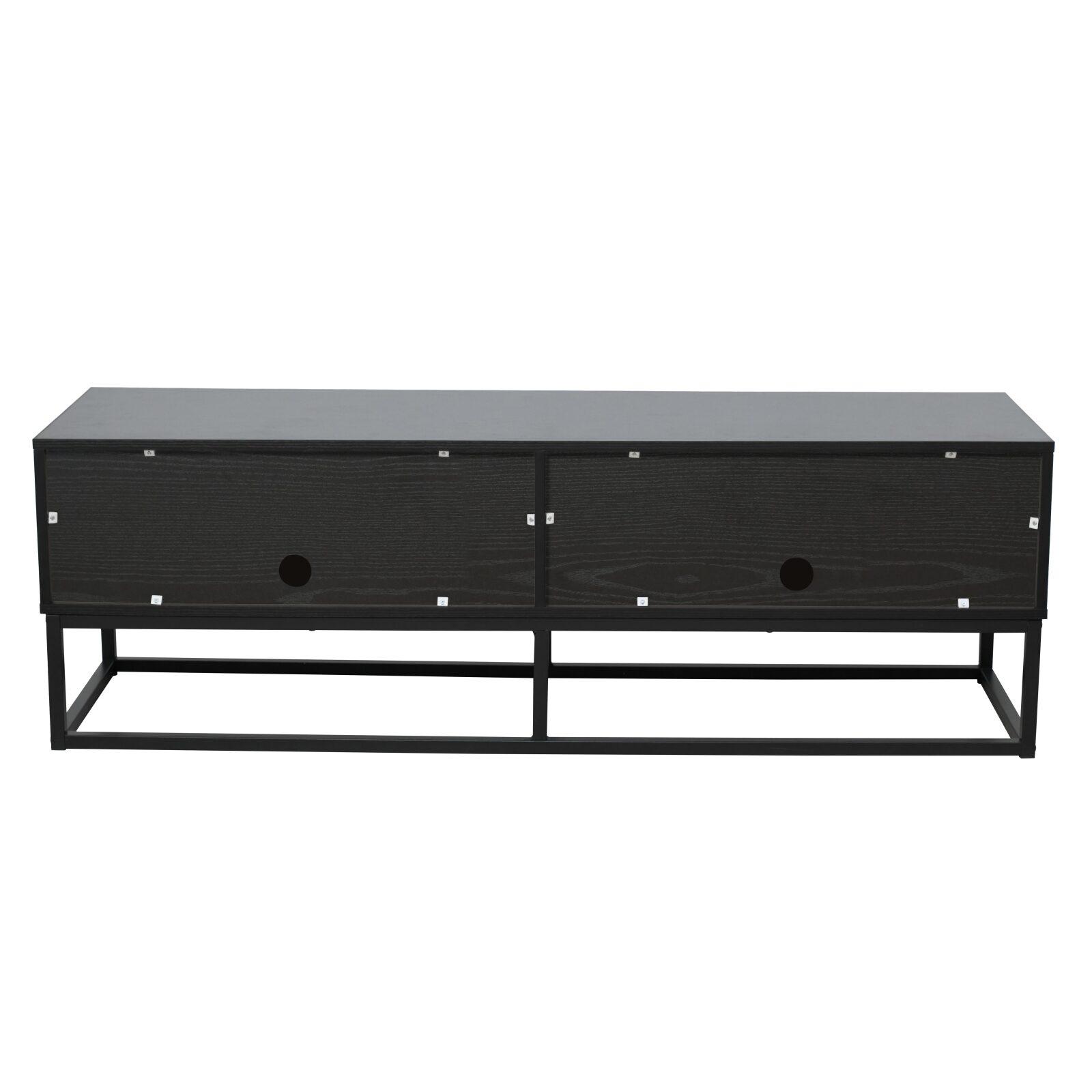TV-Möbel schwarz 140 cm in Holzoptik