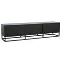 TV-Möbel schwarz 180 cm in Holzoptik