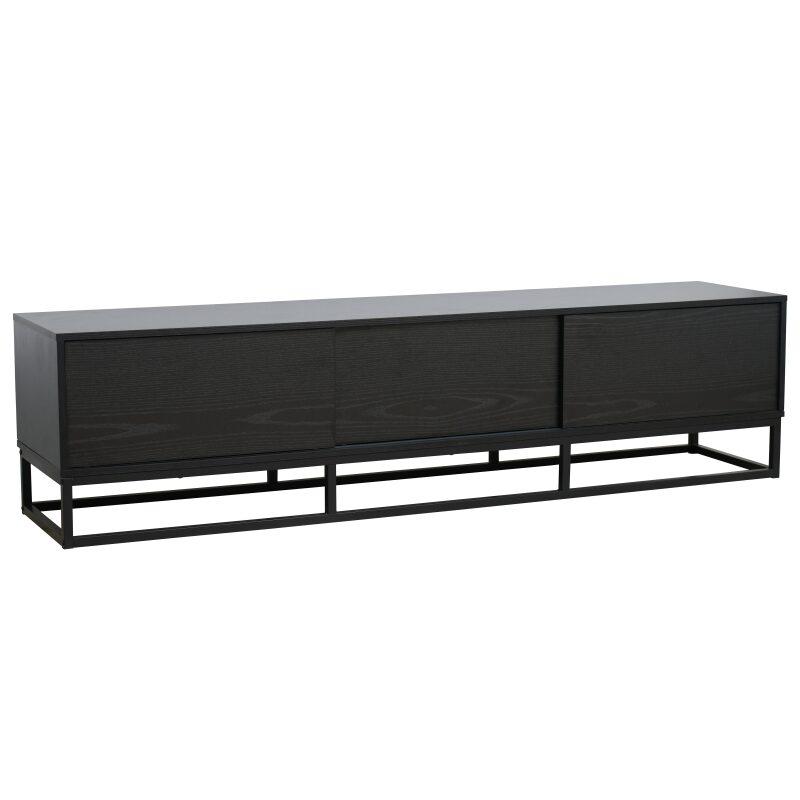 TV-Möbel schwarz 180 cm in Holzoptik