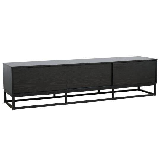 TV-Möbel schwarz 180 cm in Holzoptik