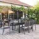 Rechteckiger, erweiterbarer Gartentisch (174/238 x 100 x 74 cm) aus schwarzem Aluminium
