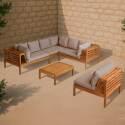 Gartenlounge-Set für 6 Personen mit Tisch aus FSC®-zertifiziertem Eukalyptusholz