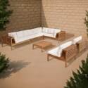 Gartenlounge-Set mit niedriger Sitzposition für 8 Personen und Tisch aus FSC®-zertifiziertem Eukalyptusholz