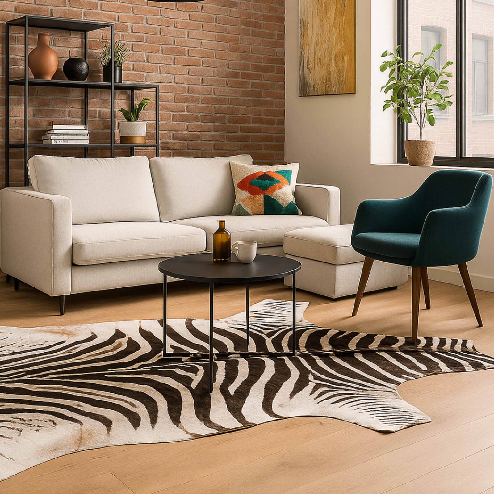 Teppich in Zebra-Optik, 155 x 190 cm 