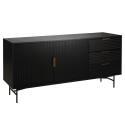 Sideboard mit 2 Türen und 3 Schubladen aus MDF mit Melamin- und Stahldekoration, 160 cm