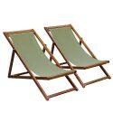 Liegestühle aus 100 % FSC®-Akazienholz, 3-fach verstellbar - 2er-Set