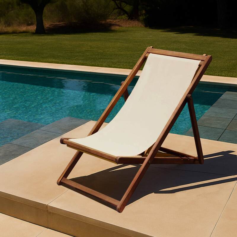 Liegestühle aus 100 % FSC®-Akazienholz, 3-fach verstellbar - 2er-Set 