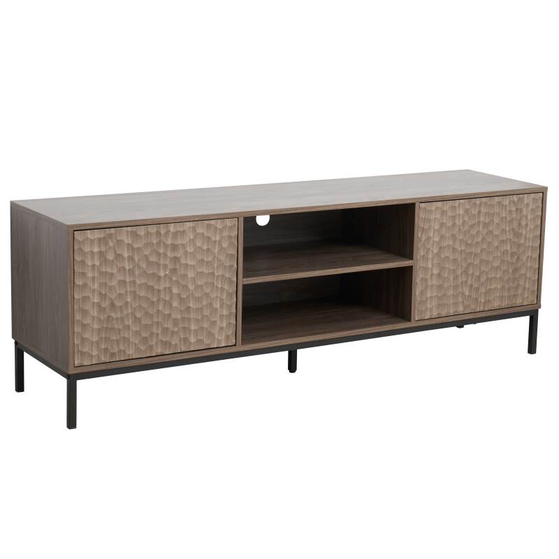 TV-Möbel 160 cm aus Melamin Holzoptik skandinavisch