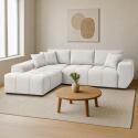 Ecksofa 3-Sitzer aus Polyester mit Chaiselongue links und Kissen