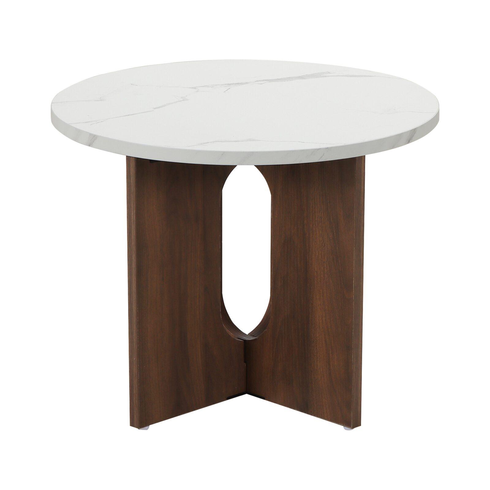 Couchtisch Runder in Marmoroptik Ø50 x 40 cm