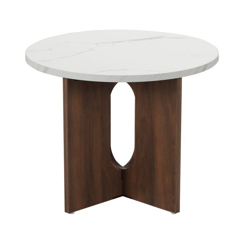 Couchtisch Runder in Marmoroptik Ø50 x 40 cm