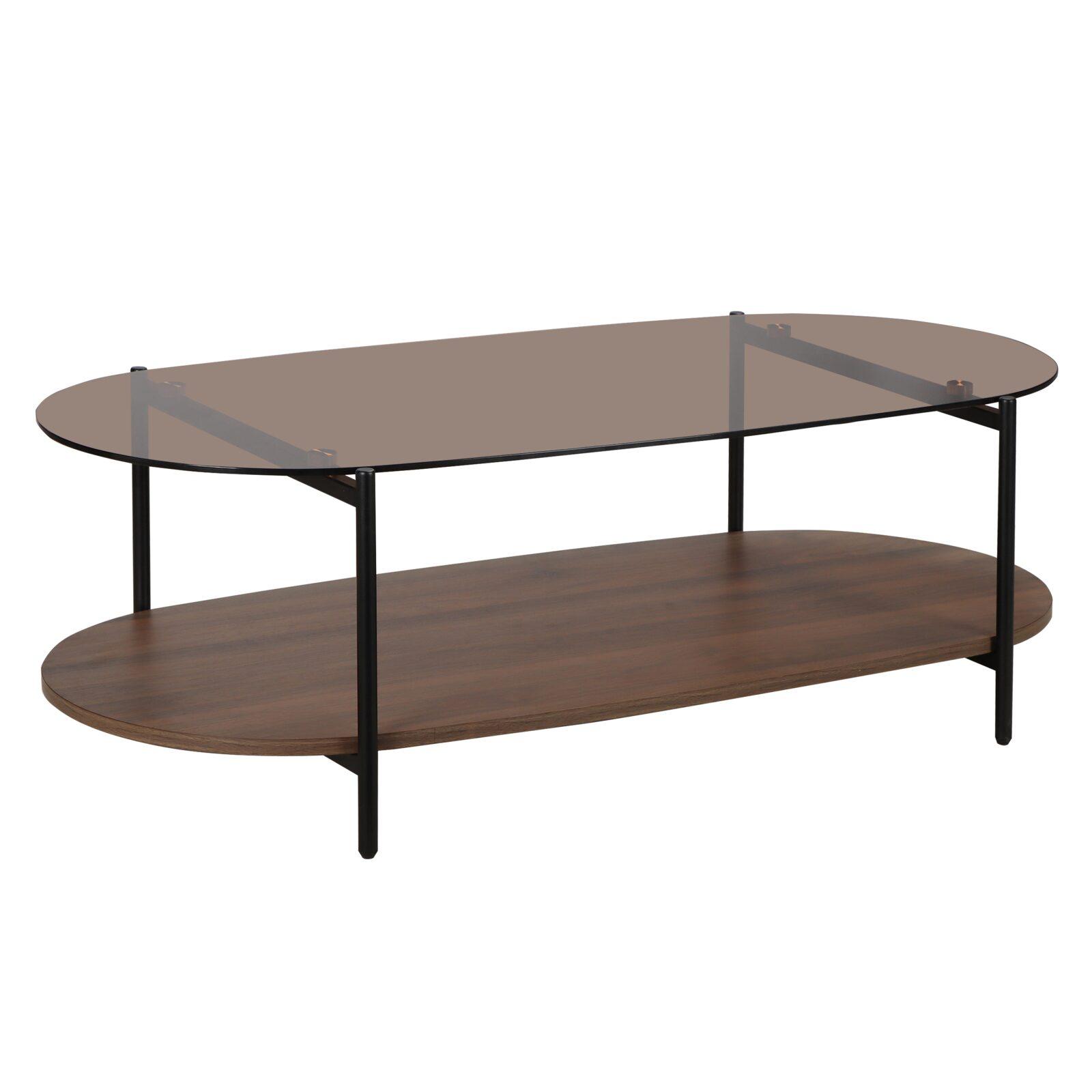 Couchtisch Ovaler aus Glas 120 x 55 x 40 cm