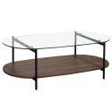 Couchtisch Ovaler aus Glas 120 x 55 x 40 cm