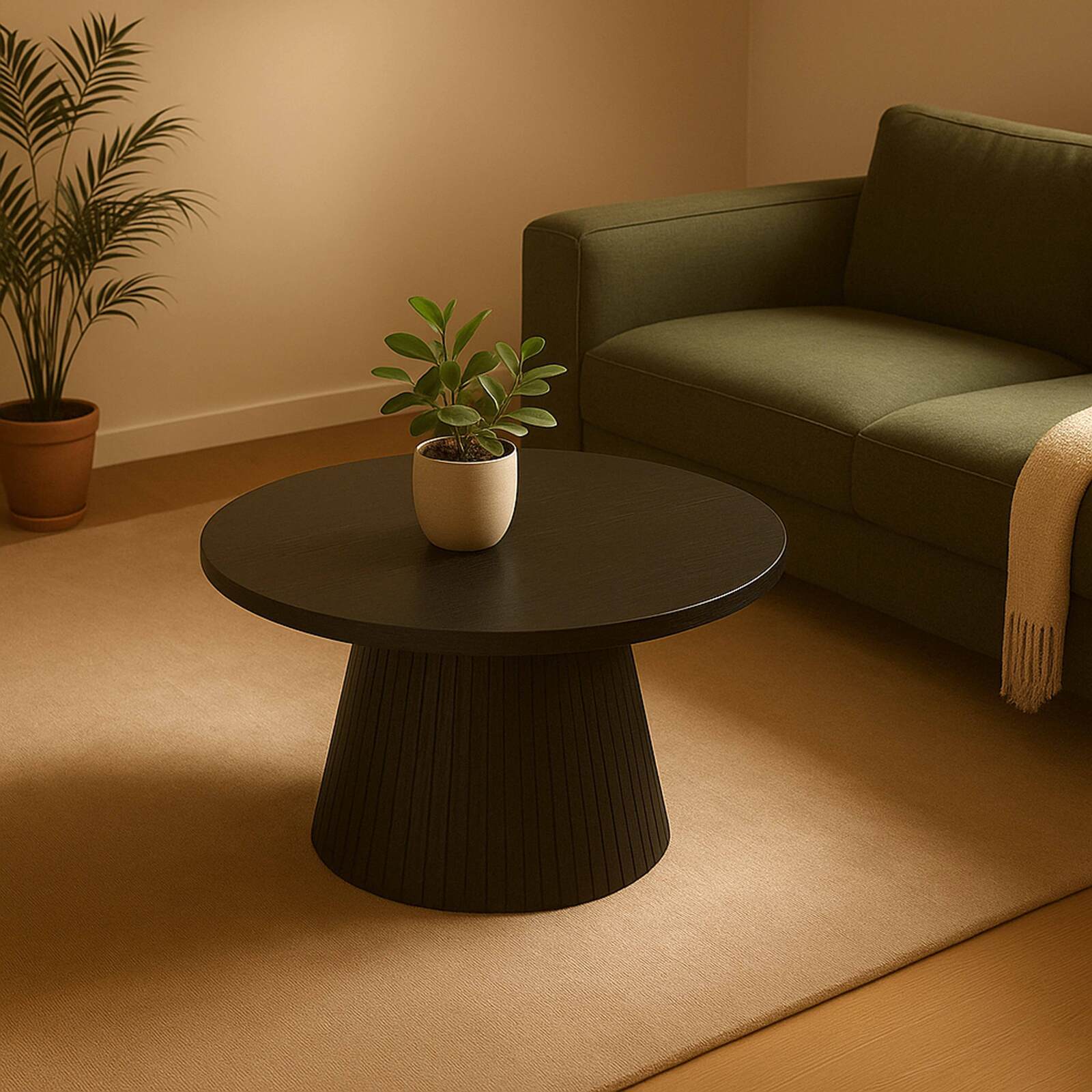 Couchtisch rund, in Holzoptik, Ø80 x 45 cm