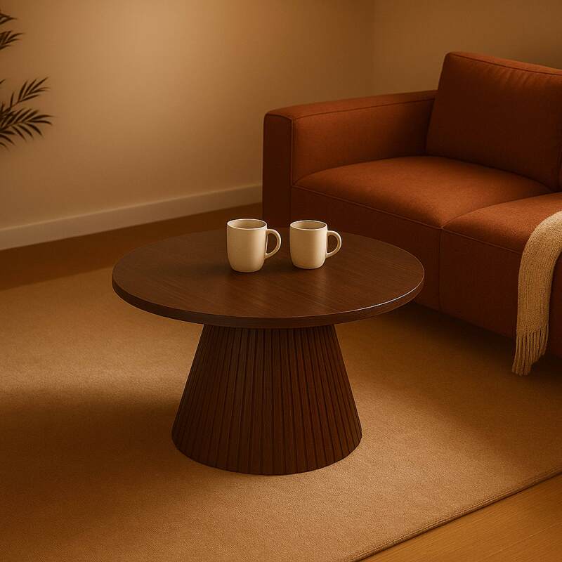 Couchtisch rund, in Holzoptik, Ø80 x 45 cm