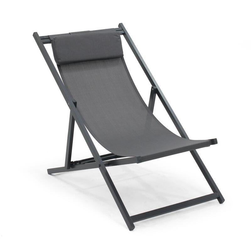 2er-set verstellbaren Aluminium-Sonnensesseln mit 4 Positionen  (3/5)