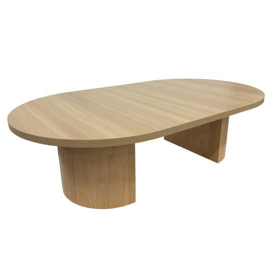 Couchtisch oval, in Holzoptik, 120x70x35 cm | Oviala