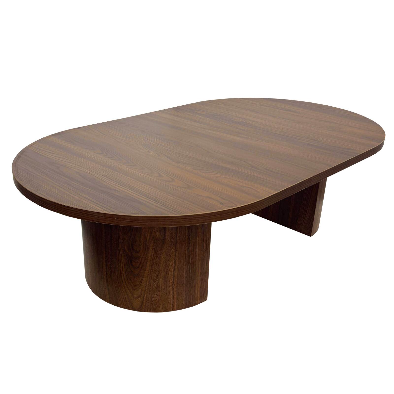Couchtisch oval, in Holzoptik, 120x70x35 cm