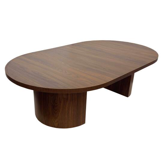 Couchtisch oval, in Holzoptik, 120x70x35 cm | Oviala