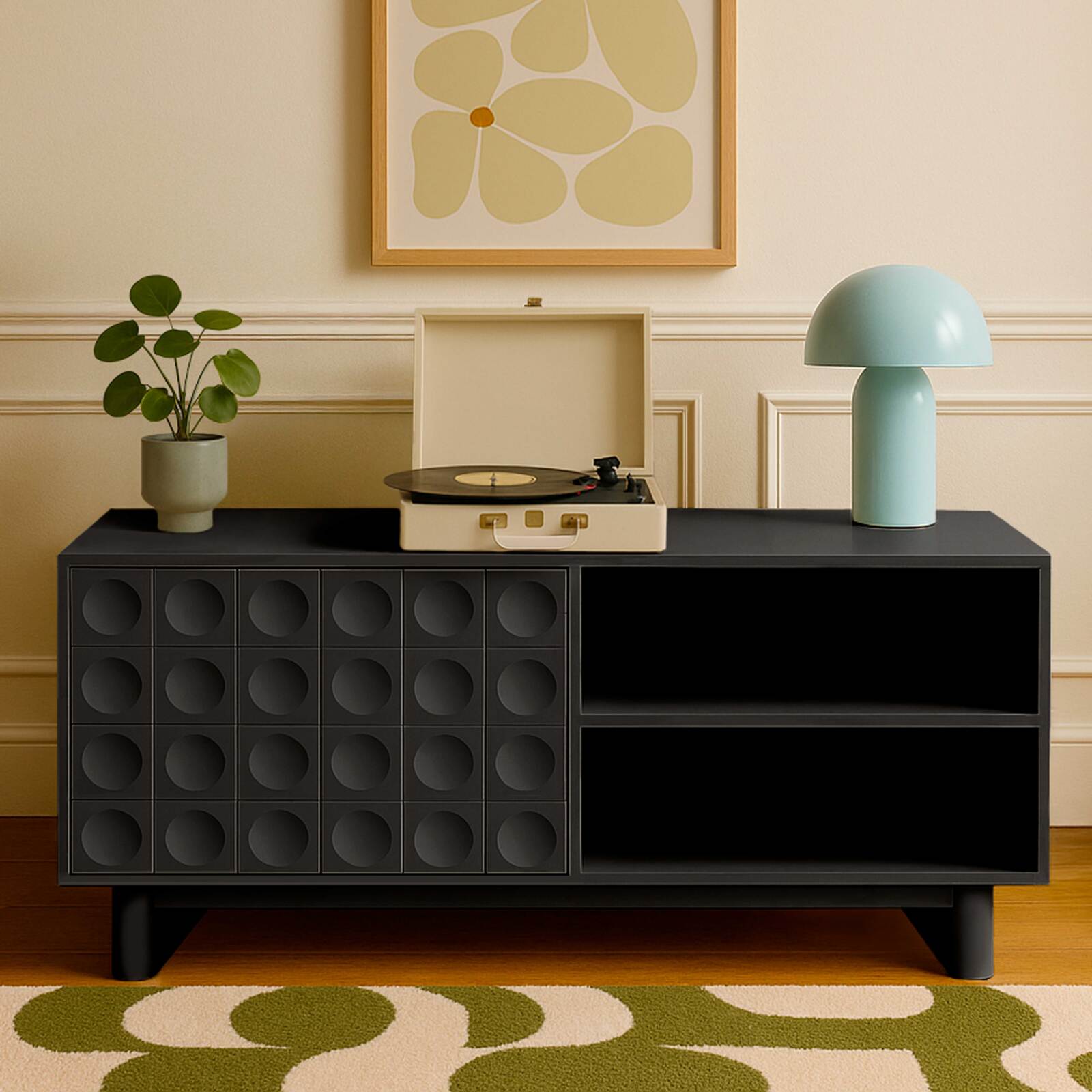 TV-Möbel geeint 120 cm im Retro-Stil