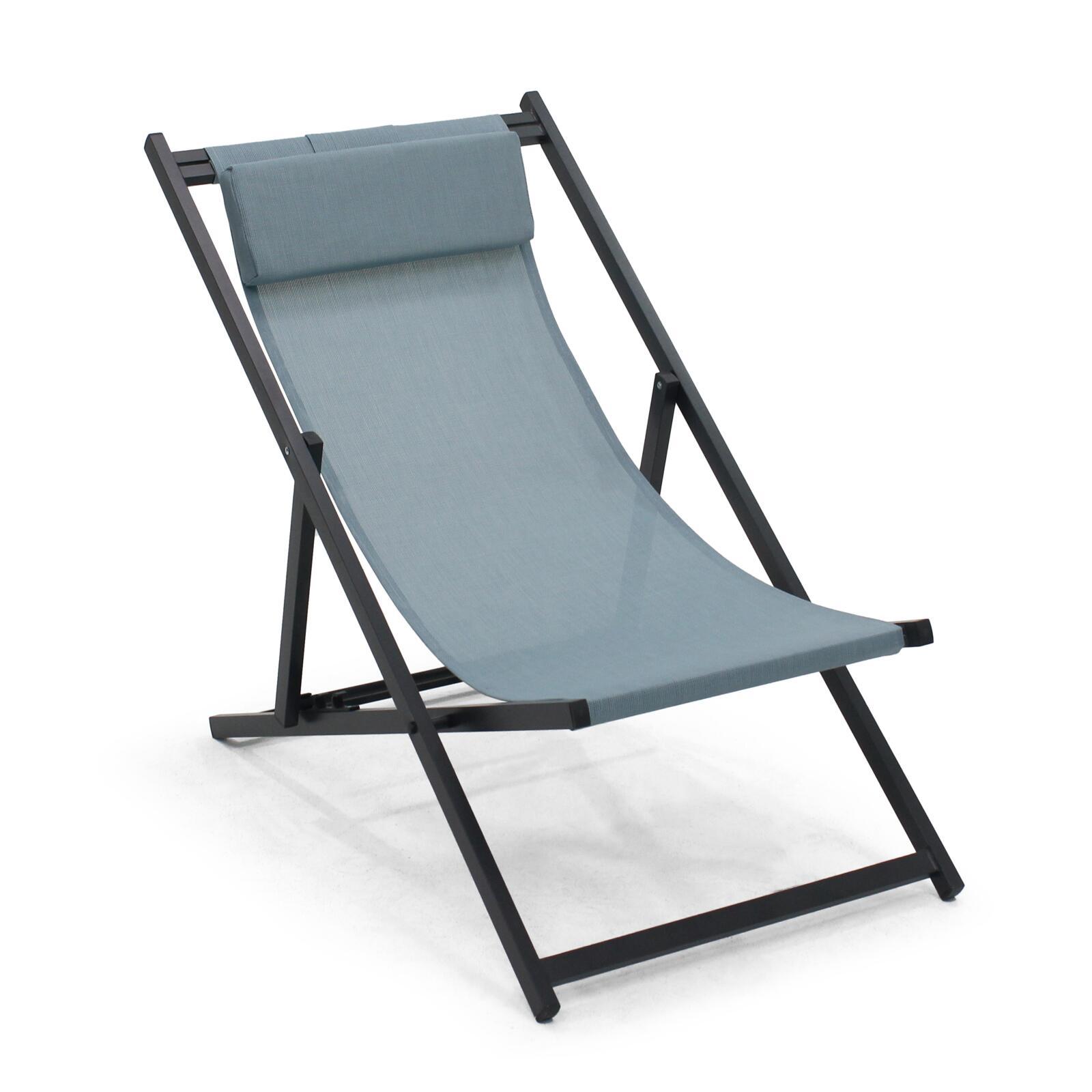 2er-set verstellbaren Aluminium-Sonnensesseln mit 4 Positionen  2er-set verstellbaren Aluminium-Sonnensesseln mit 4 Positionen