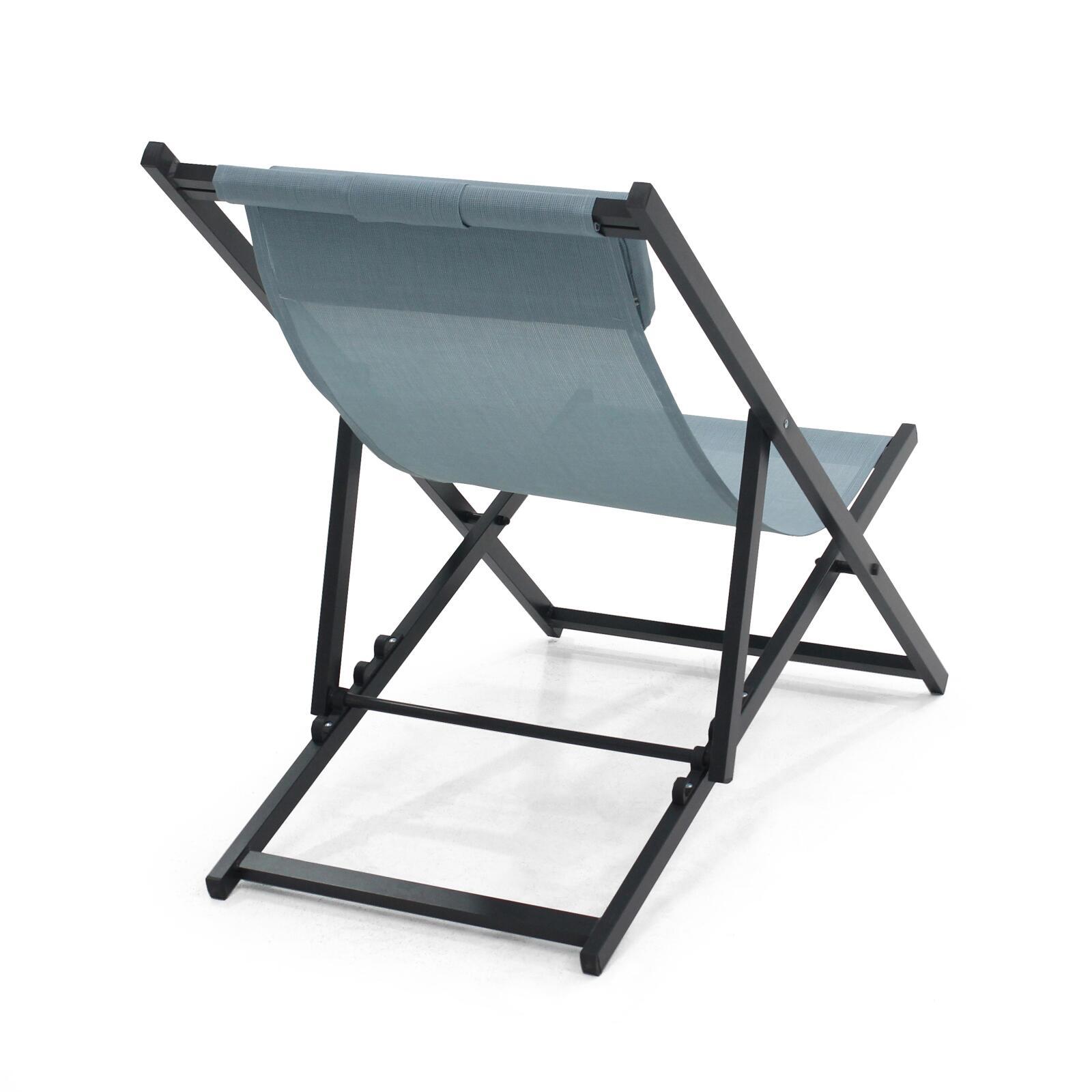 2er-set verstellbaren Aluminium-Sonnensesseln mit 4 Positionen  2er-set verstellbaren Aluminium-Sonnensesseln mit 4 Positionen