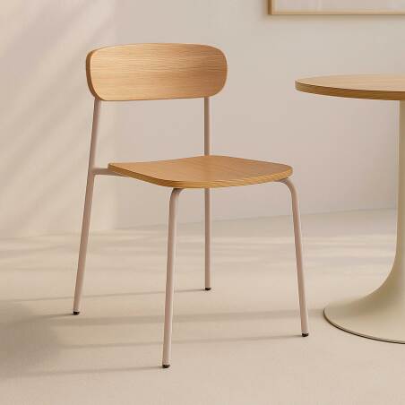 Set aus 2 Stühlen aus Metall und Holz