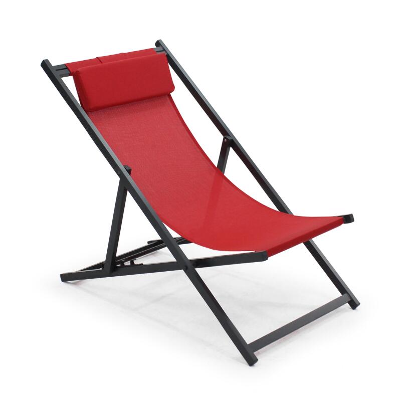 2er-set verstellbaren Aluminium-Sonnensesseln mit 4 Positionen  (3/5)