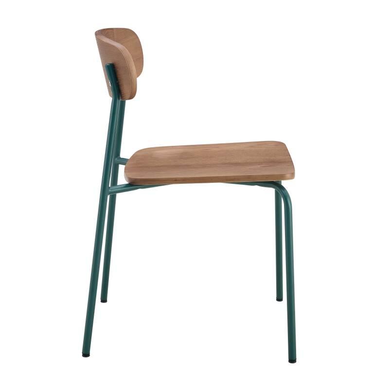 Set aus 2 Stühlen aus Metall und Holz (4/7)