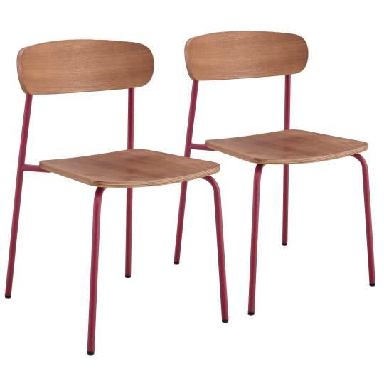 Stühle aus Holz und Metall - 2er-Set | Oviala