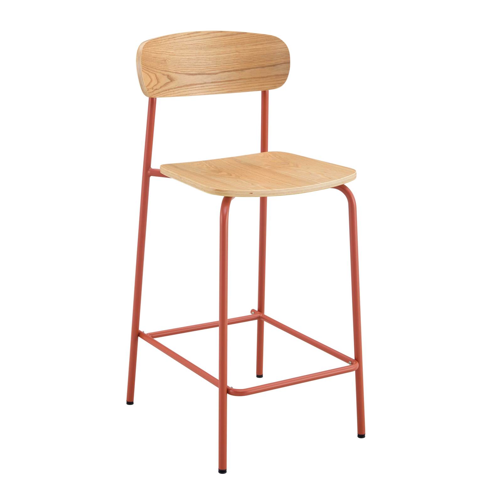 Set mit 2 Hochstühlen aus Metall und Holz