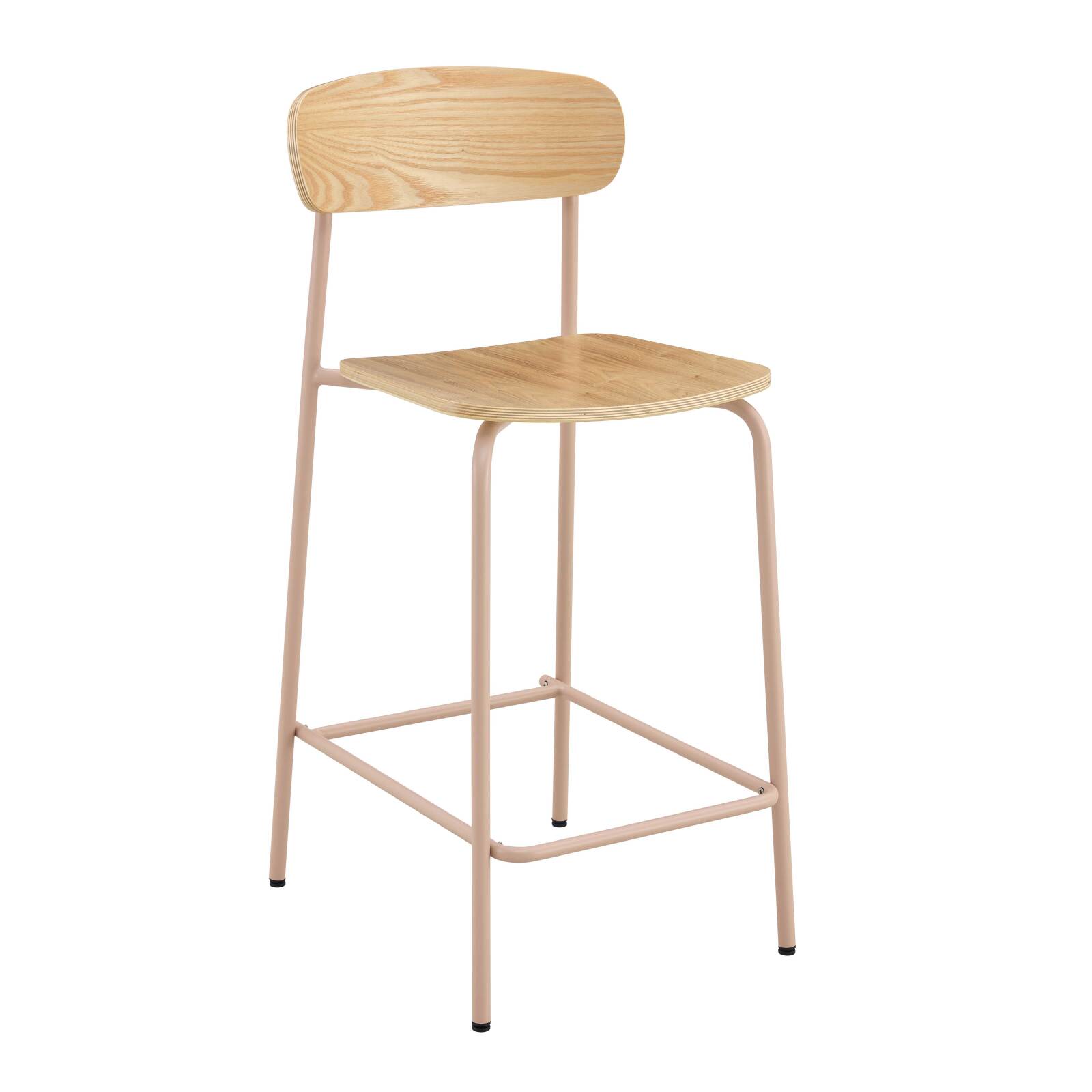 Set mit 2 Hochstühlen aus Metall und Holz