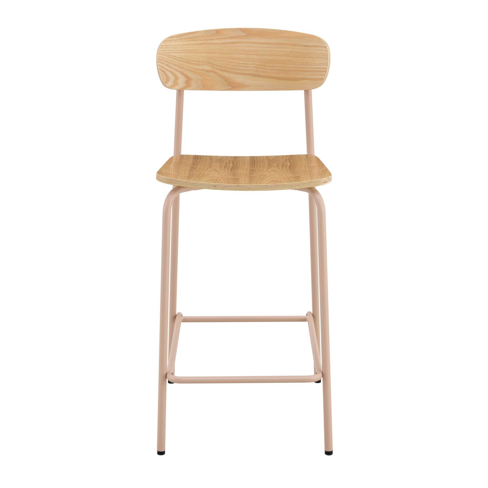 Set mit 2 Hochstühlen aus Metall und Holz