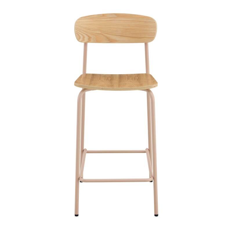 Set mit 2 Hochstühlen aus Metall und Holz (4/8)