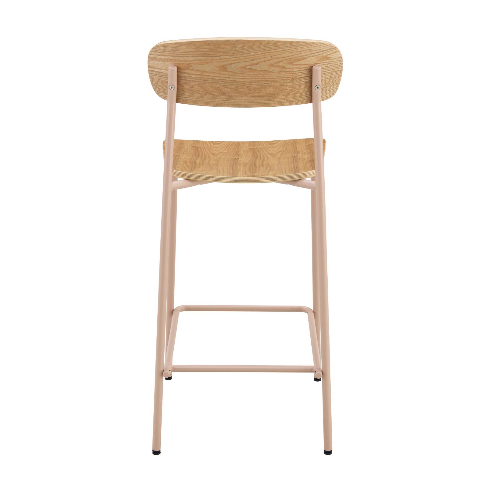 Set mit 2 Hochstühlen aus Metall und Holz