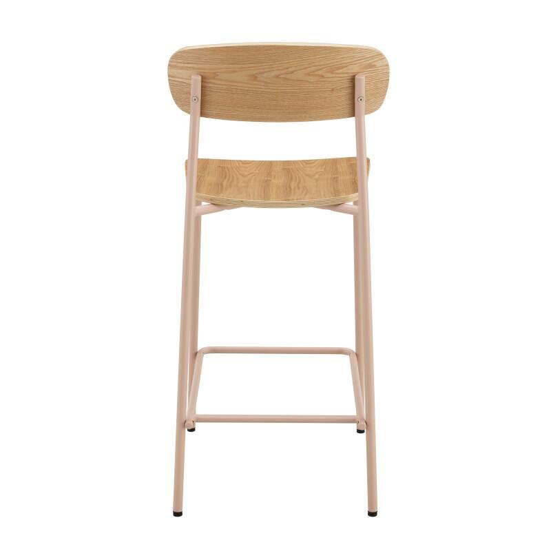 Set mit 2 Hochstühlen aus Metall und Holz (6/8)