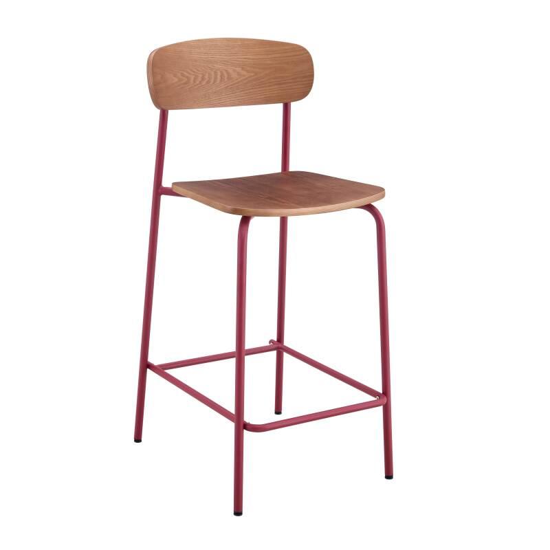 Set mit 2 Hochstühlen aus Metall und Holz (5/6)