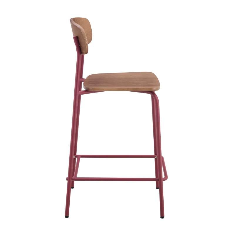 Set mit 2 Hochstühlen aus Metall und Holz (3/6)