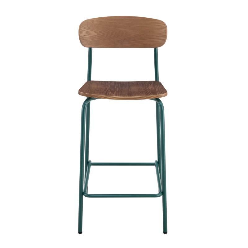 Set mit 2 Hochstühlen aus Metall und Holz (2/6)