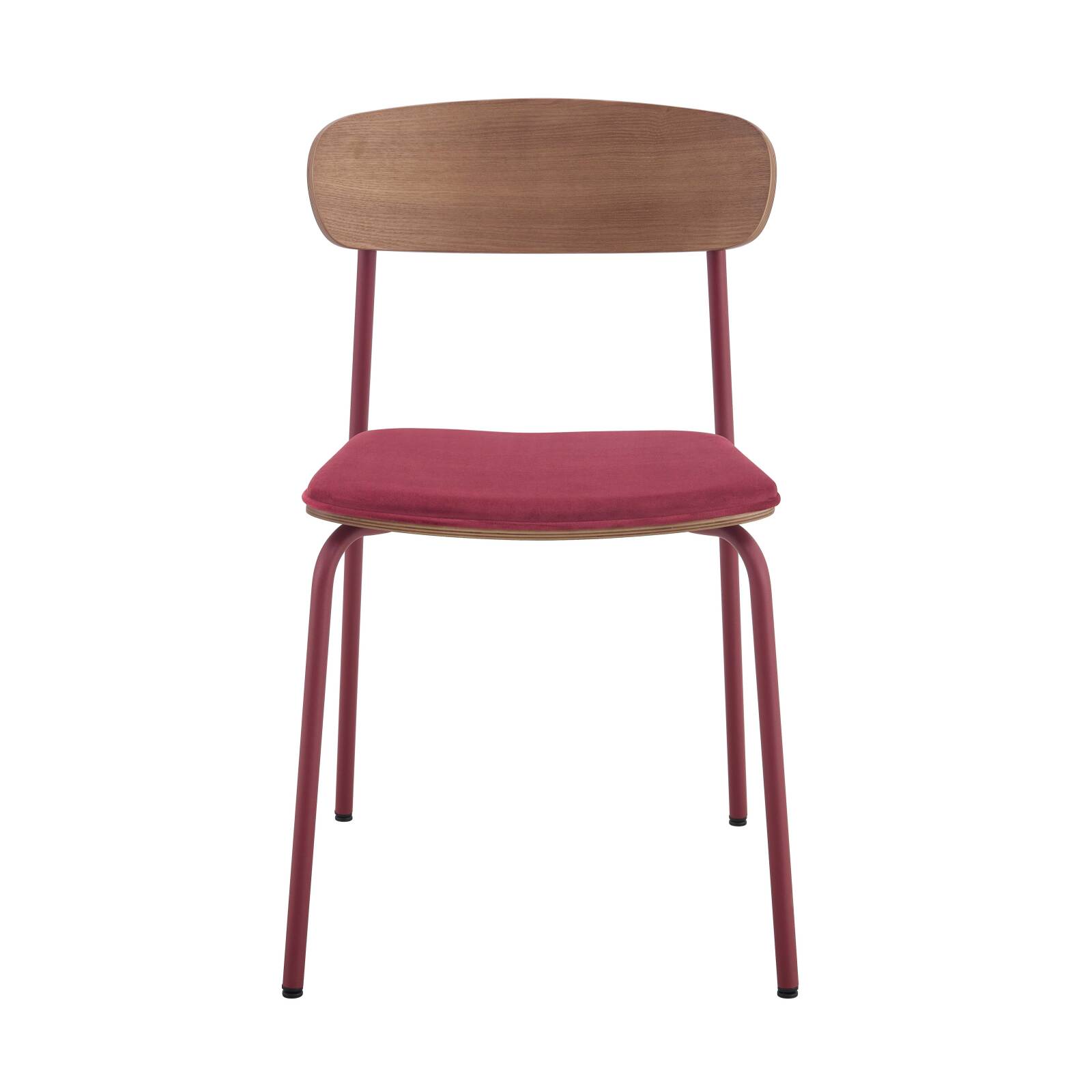 Set mit 2 Stühlen aus Metall, Holz und Stoff