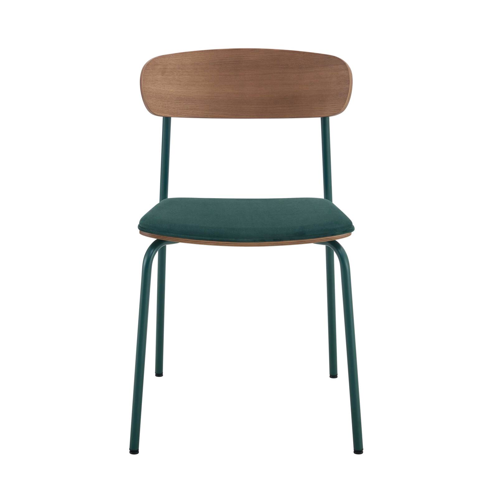 Set mit 2 Stühlen aus Metall, Holz und Stoff