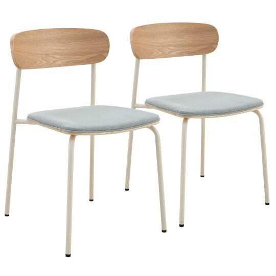 Stühle aus Holz, Metall und Stoff - 2er-Set | Oviala
