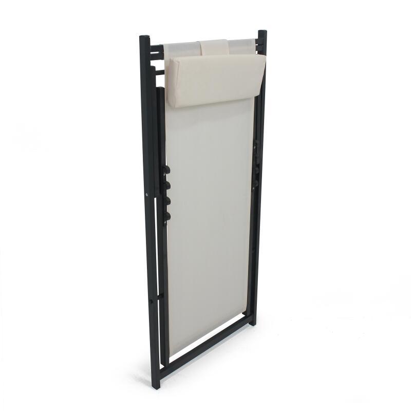 2er-set verstellbaren Aluminium-Sonnensesseln mit 4 Positionen  (4/5)