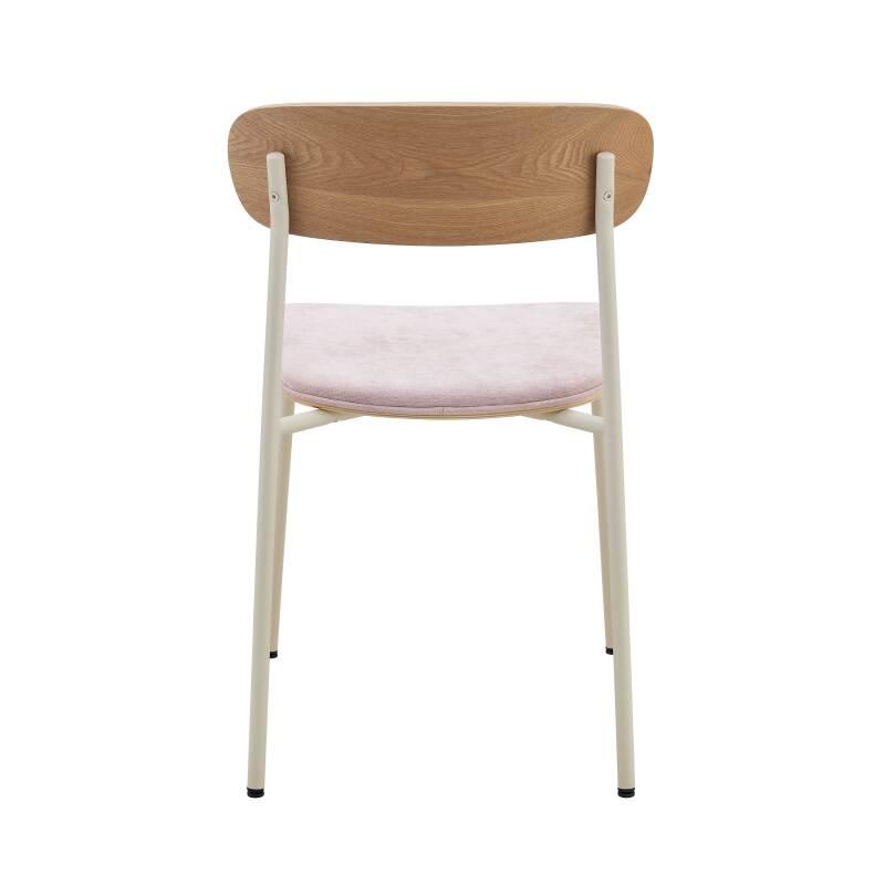 Set mit 2 Stühlen aus Metall, Holz und Stoff (4/6)