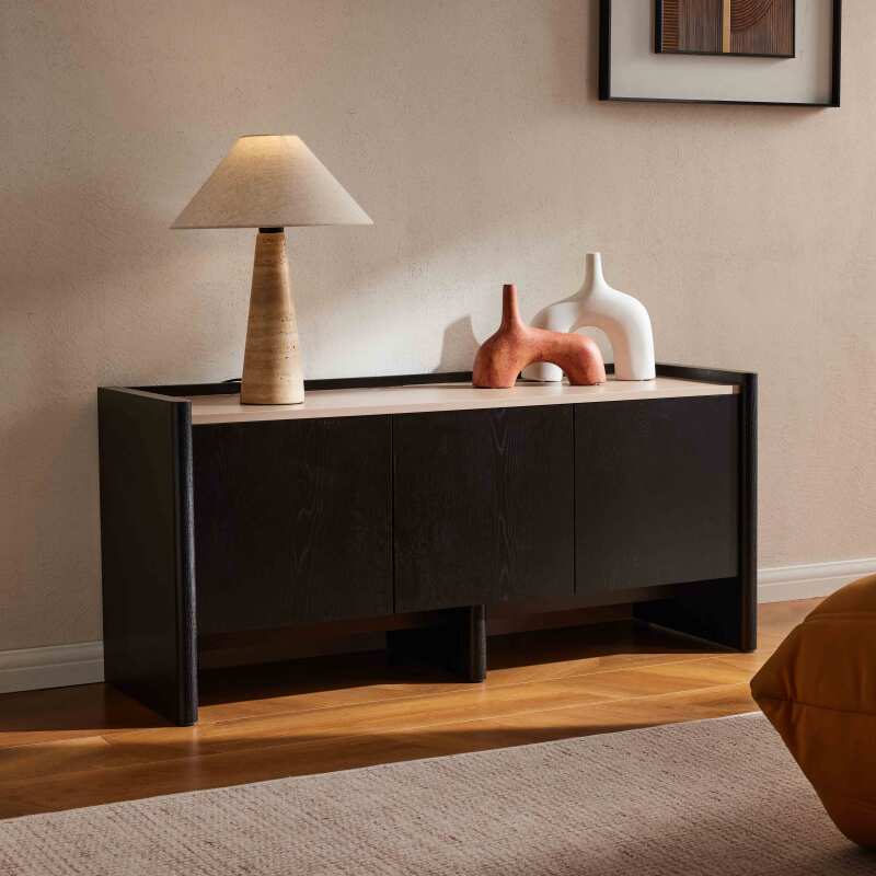 TV-Möbel in Holzoptik 120 cm im schlichten Designstil