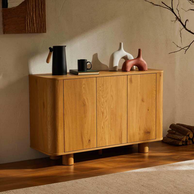 Büfett in Holzoptik mit 3 Türen, 120 cm