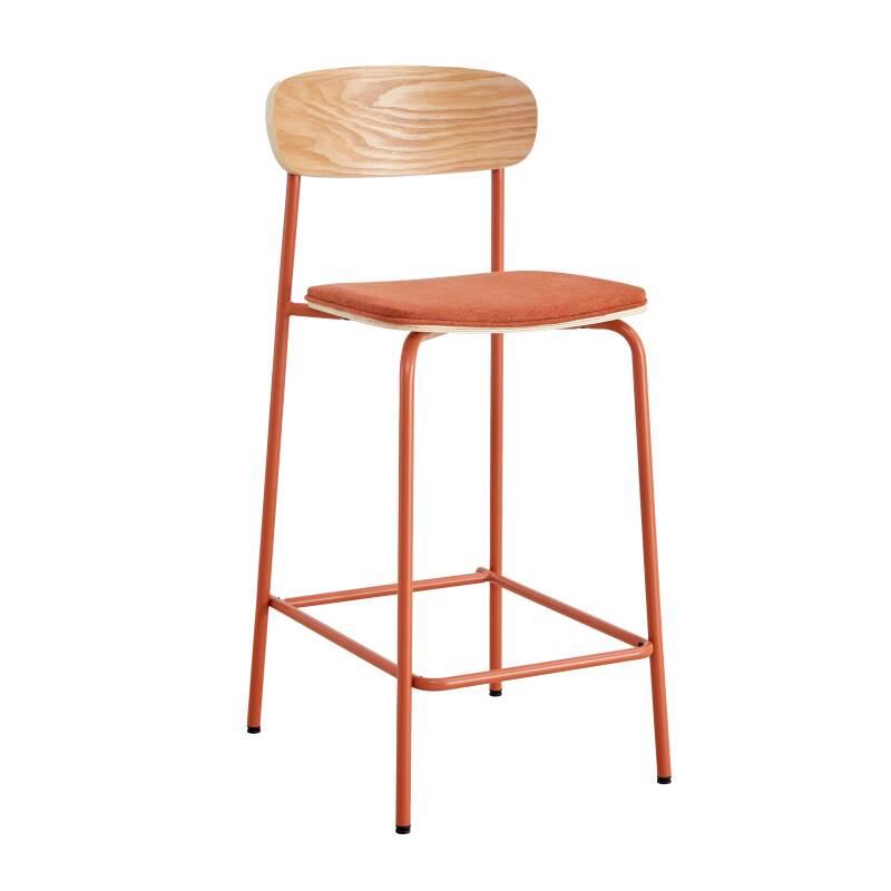 Set mit 2 Hochstühlen aus Metall, Holz und Stoff (5/6)