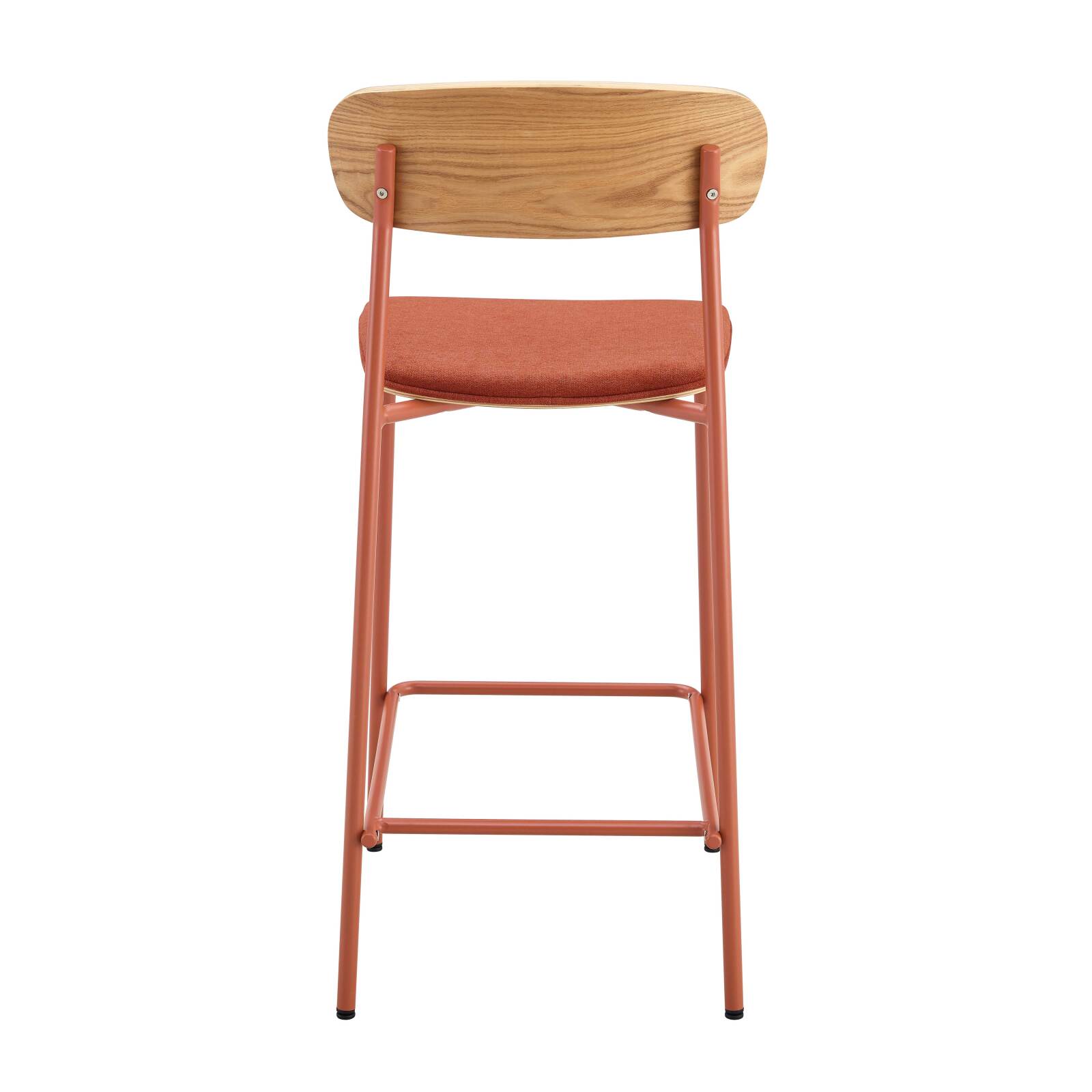 Set mit 2 Hochstühlen aus Metall, Holz und Stoff